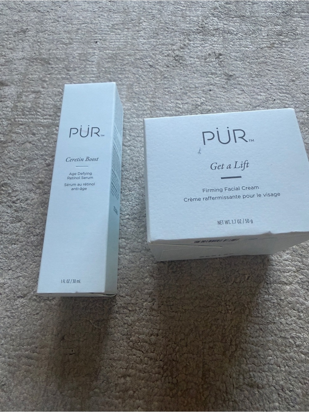 PUR retinol serum + firming cream